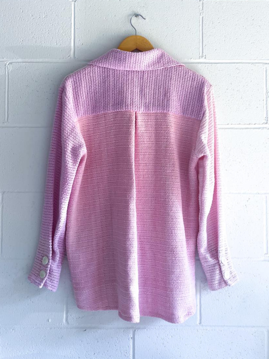 dusty upcycled pink long sleeve shirt