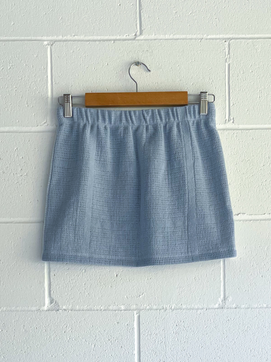 Dusty upcycled blue reversible skirt