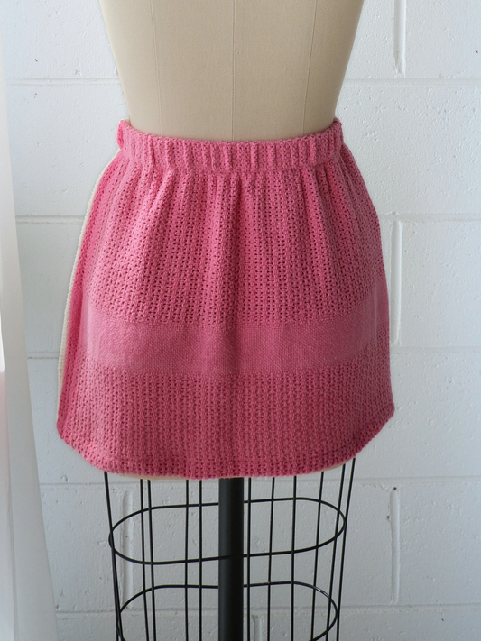 reversible pink & yellow mini skirt. handmade in Byron bay upcycled from 100% cotton blankets sustainable fashion