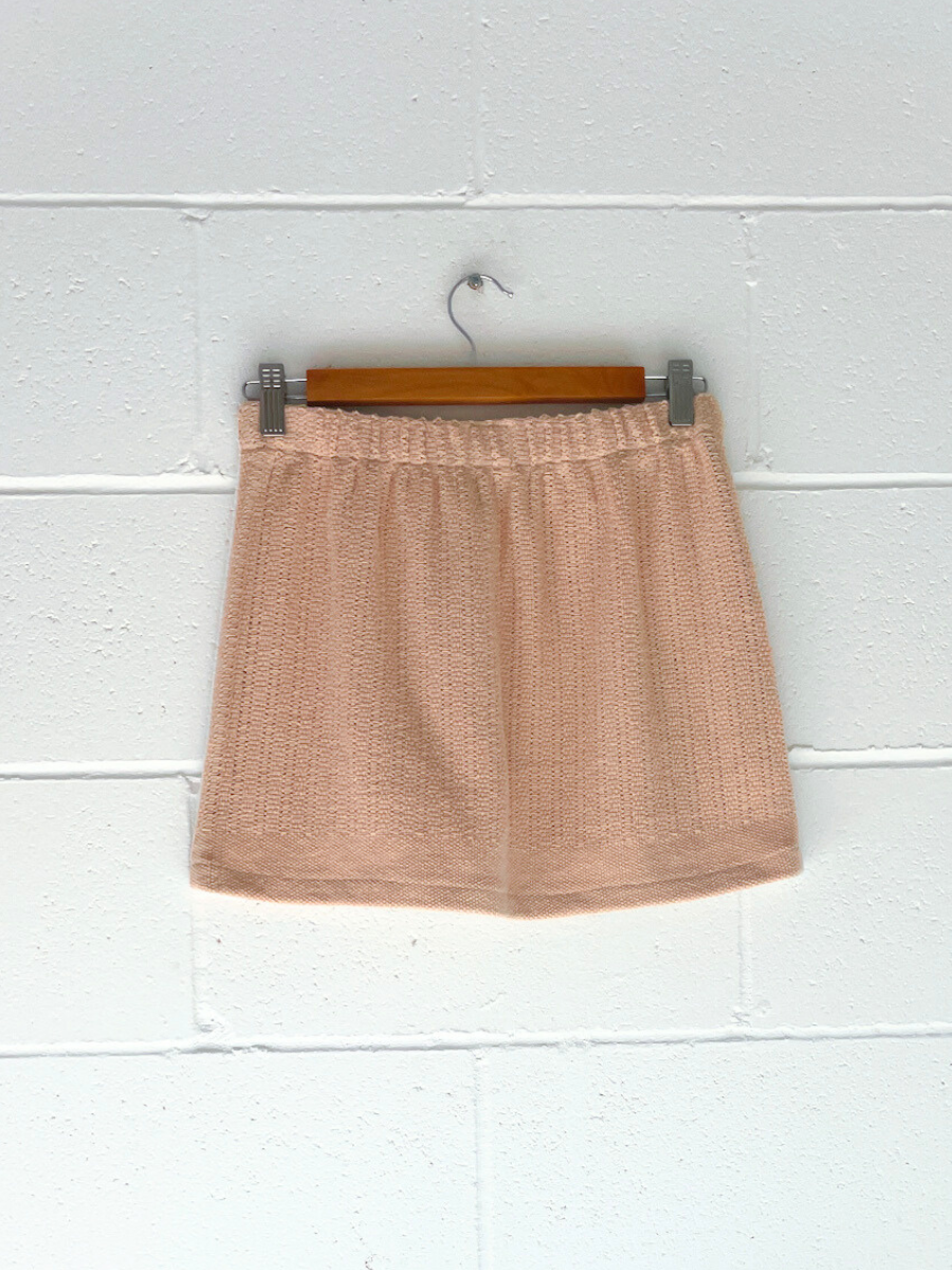 dusty upcycled reversible mini skirt white & beige