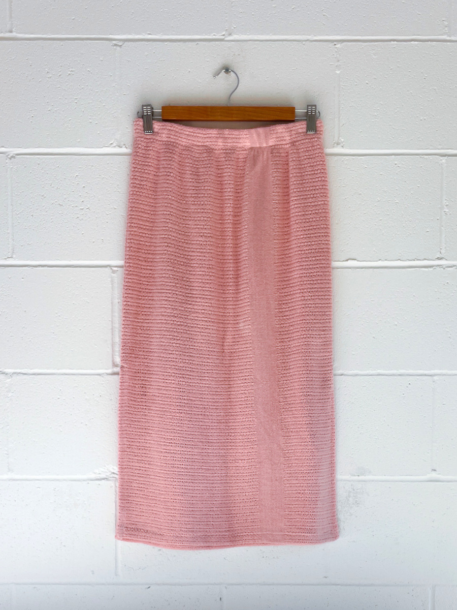 dusty upcycled pink midi skirt byron bay