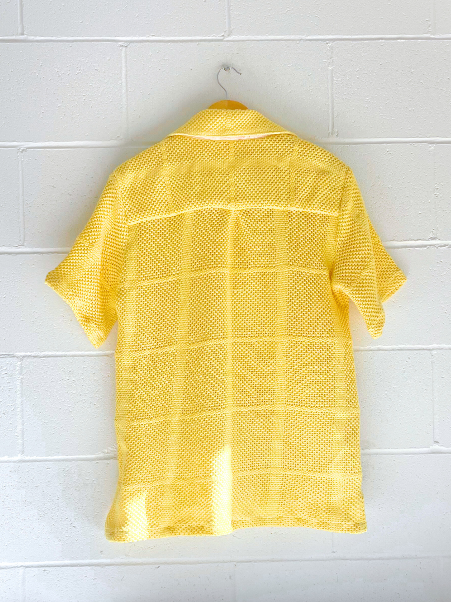 Dusty upcycled unisex shirt yellow retro made in Byron Bay