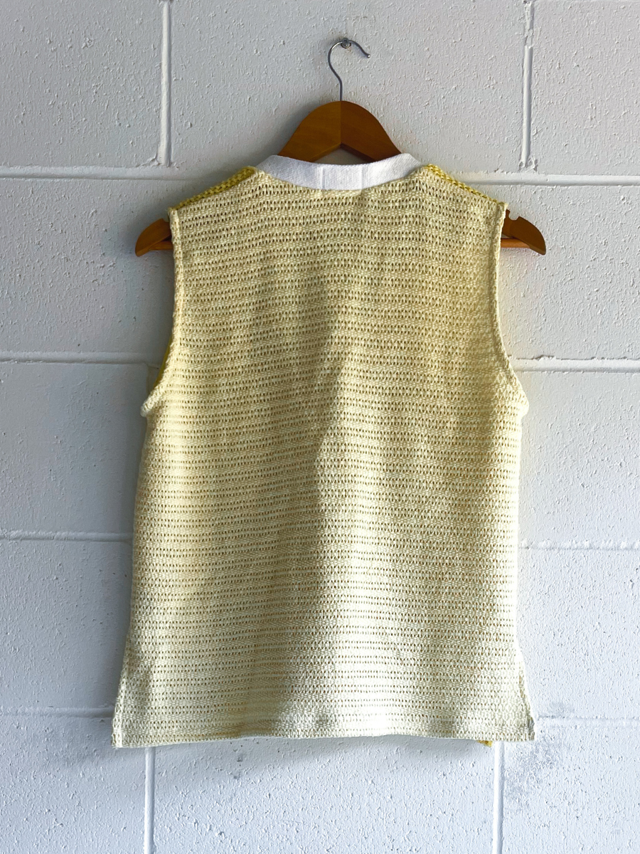 dusty upcycled yellow long vest
