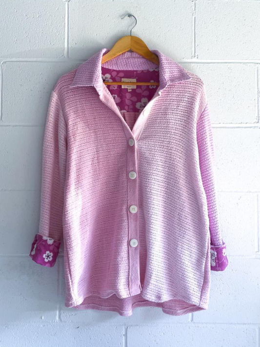 dusty upcycled pink long sleeve shirt
