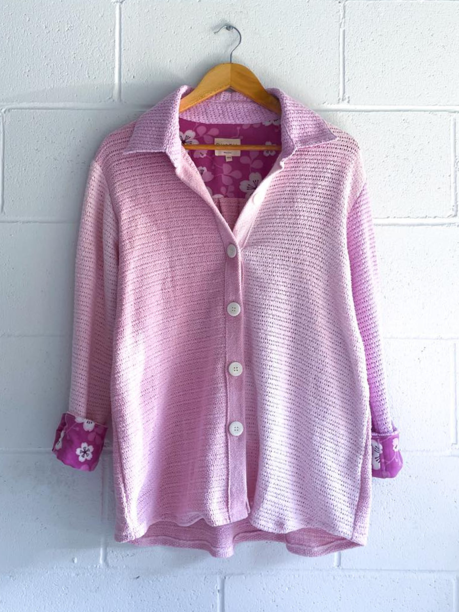 dusty upcycled pink long sleeve shirt 