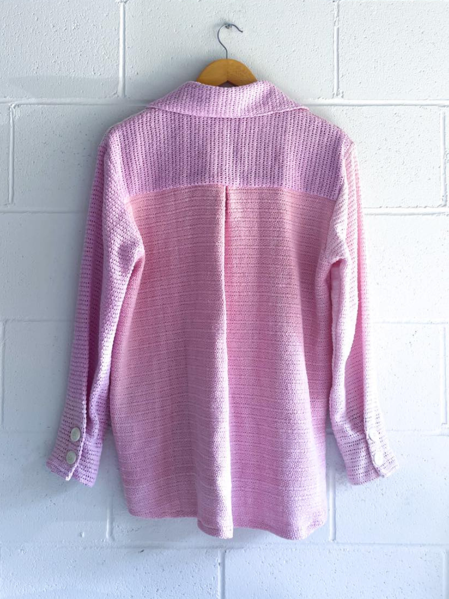 dusty upcycled pink long sleeve shirt 