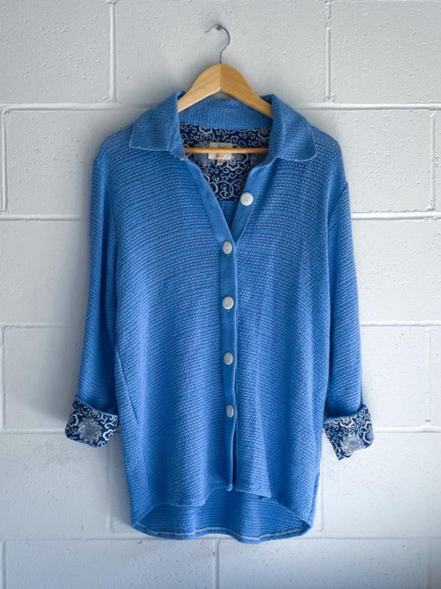 long sleeve blue shirt