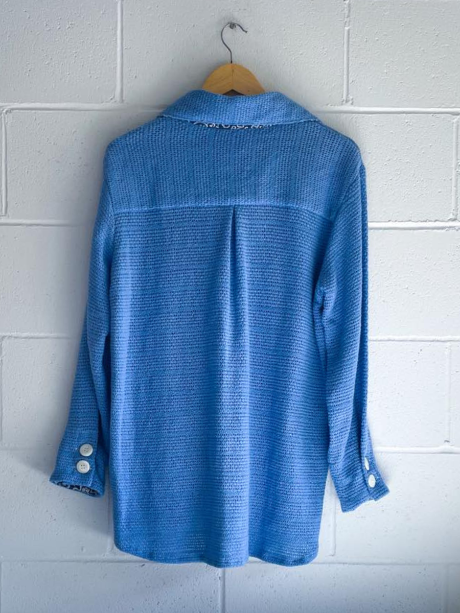 long sleeve blue shirt