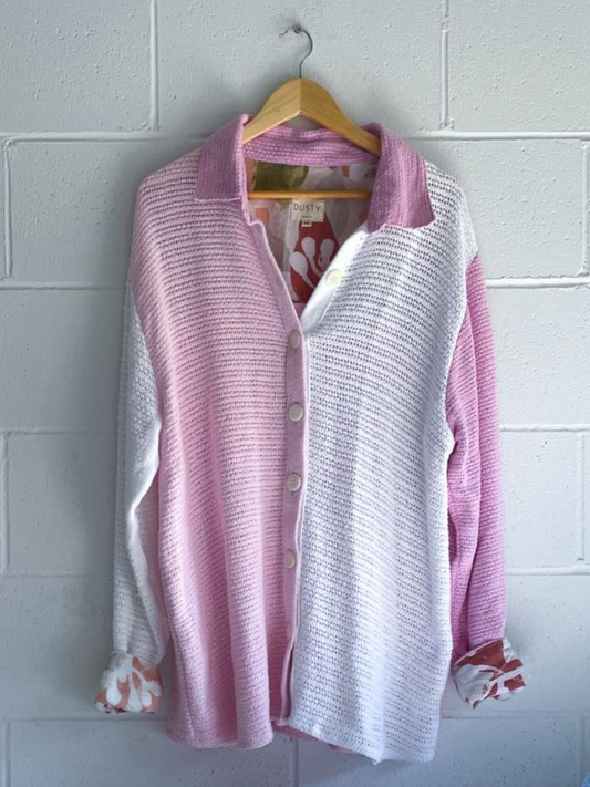 upcycled long sleeve shirt pink