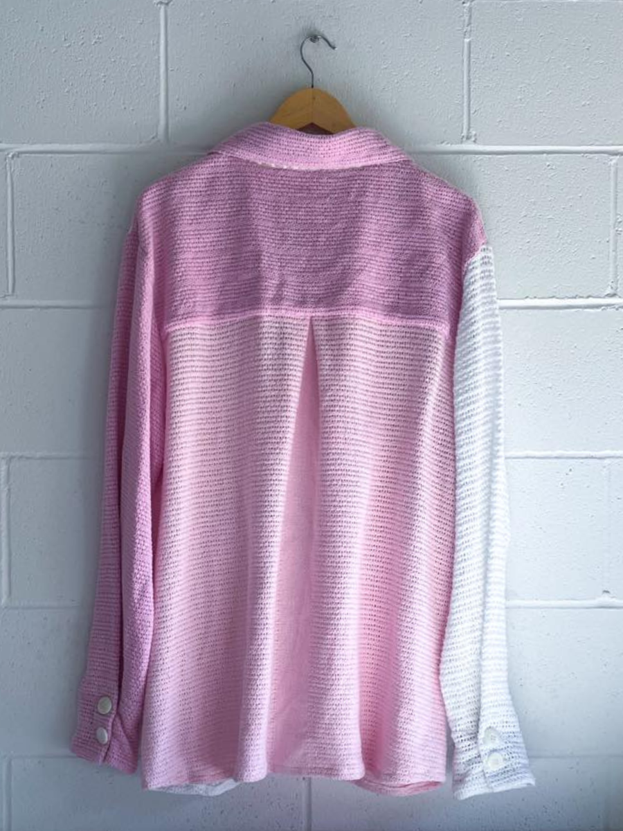 upcycled long sleeve shirt pink