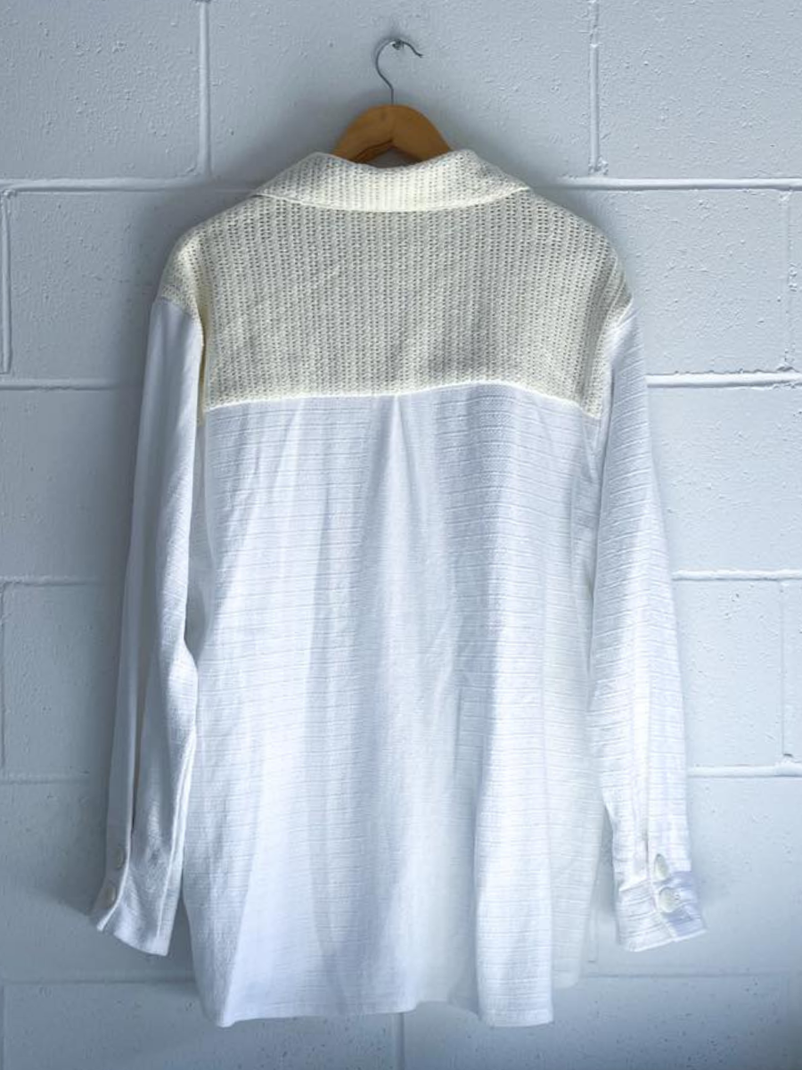 upcycled long shirt white