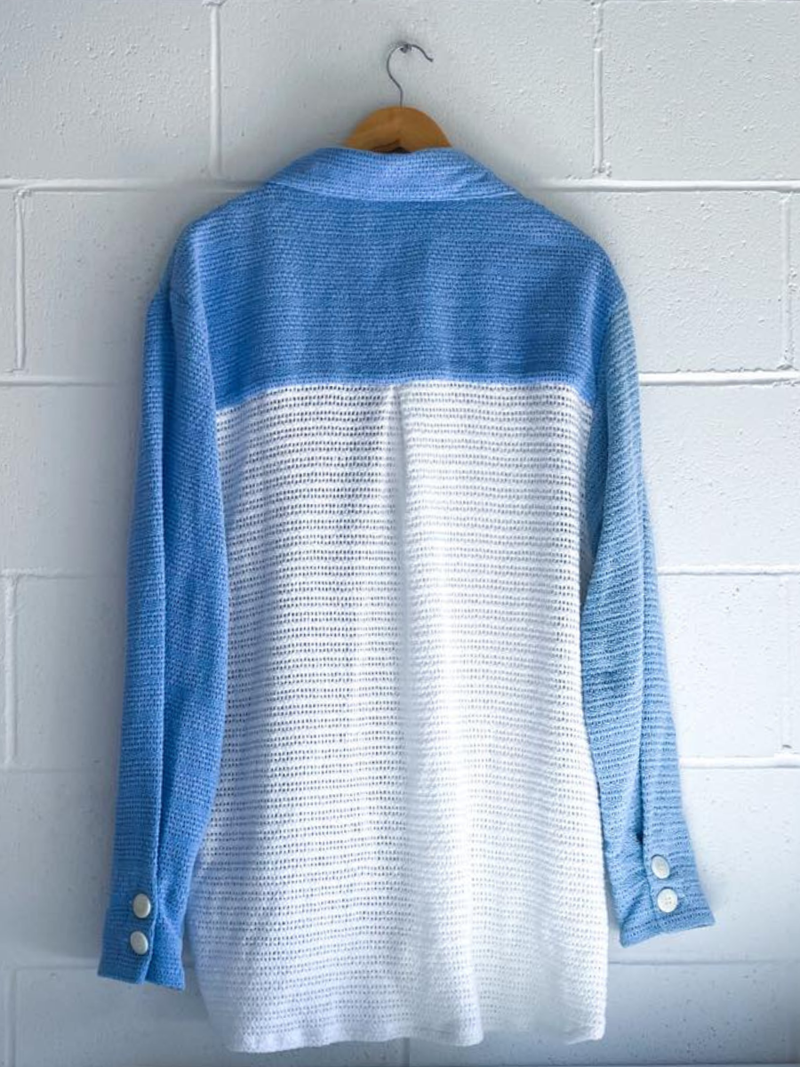 upcycled long shirt blue