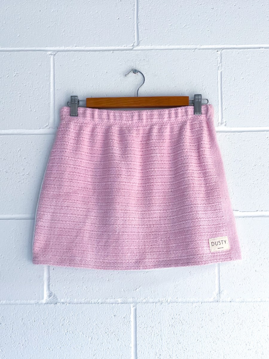 Dusty upcycled pink & yellow reversible skirt