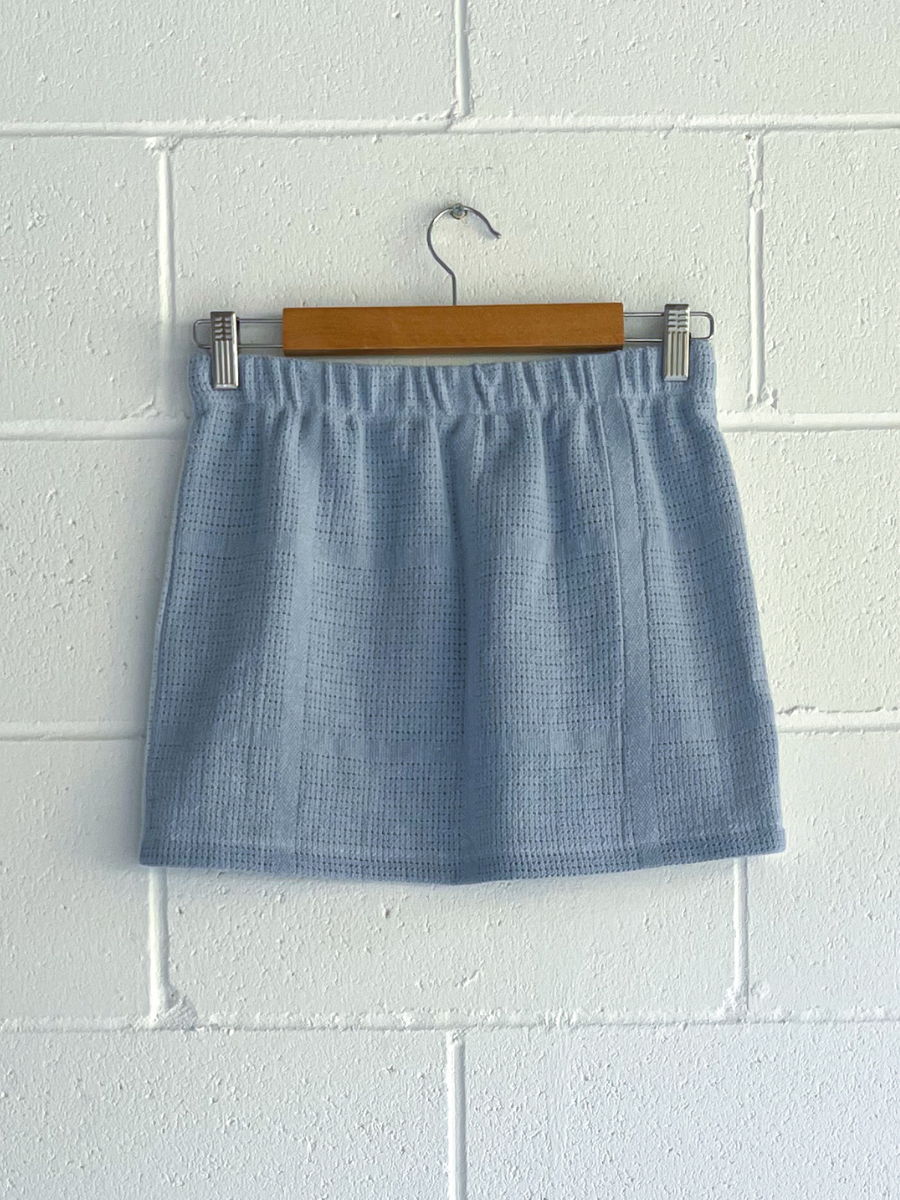 Dusty upcycled blue reversible skirt 