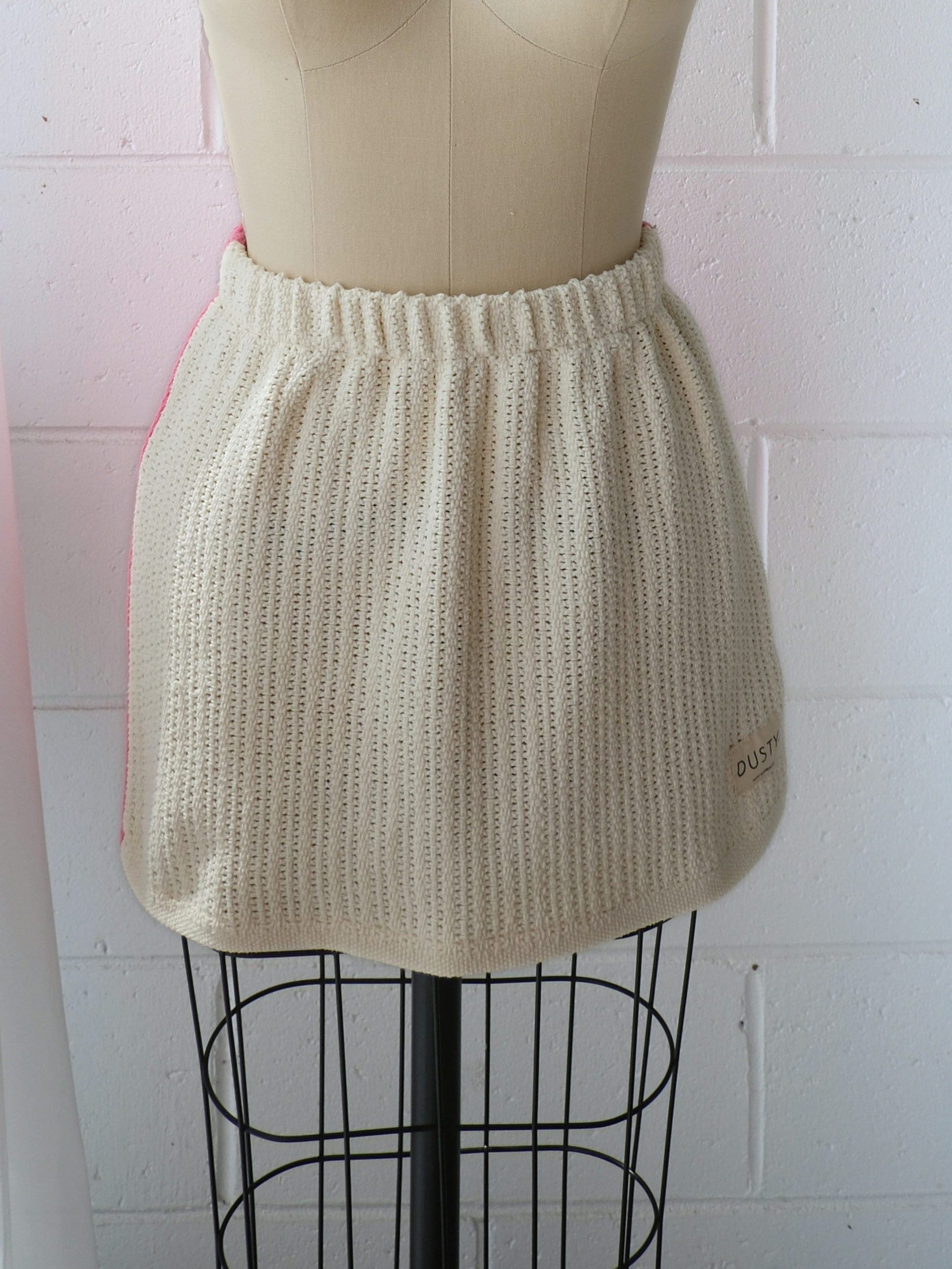 reversible pink & yellow mini skirt. handmade in Byron bay upcycled from 100% cotton blankets sustainable fashion 