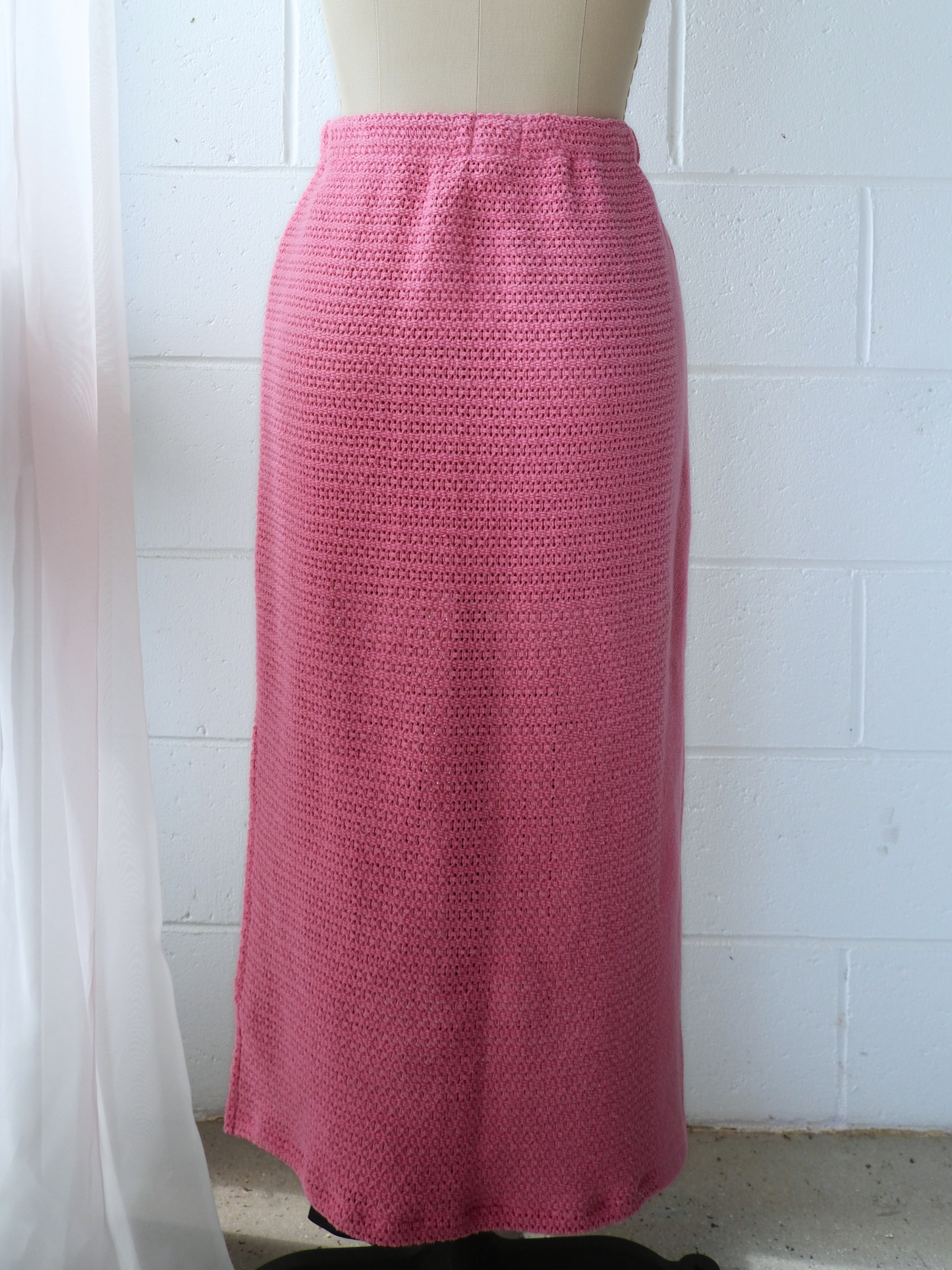 Reversible pink & peach midi skirt, handmade in Byron bay upcycled from 100% cotton blankets sustainable fashion 