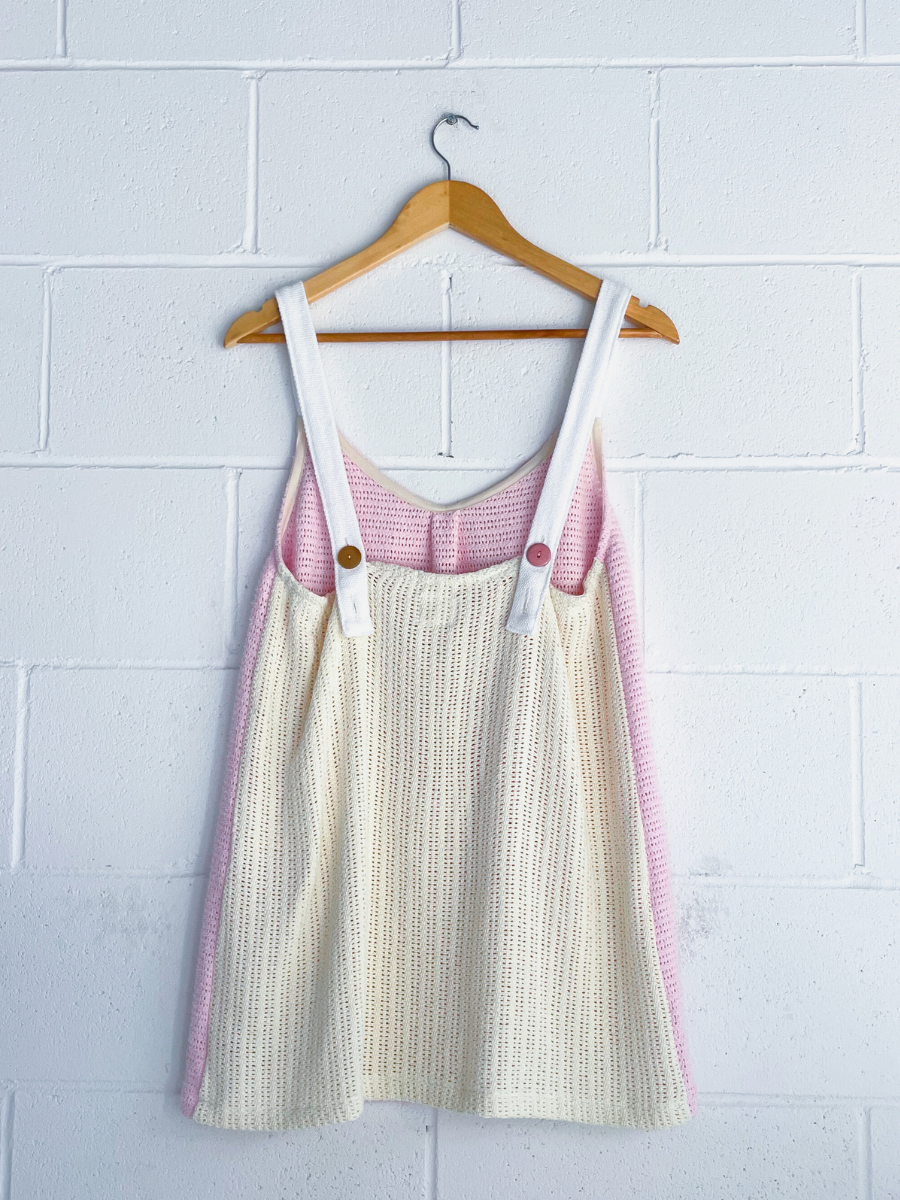 Dusty upcycled pink & yellow mini dress