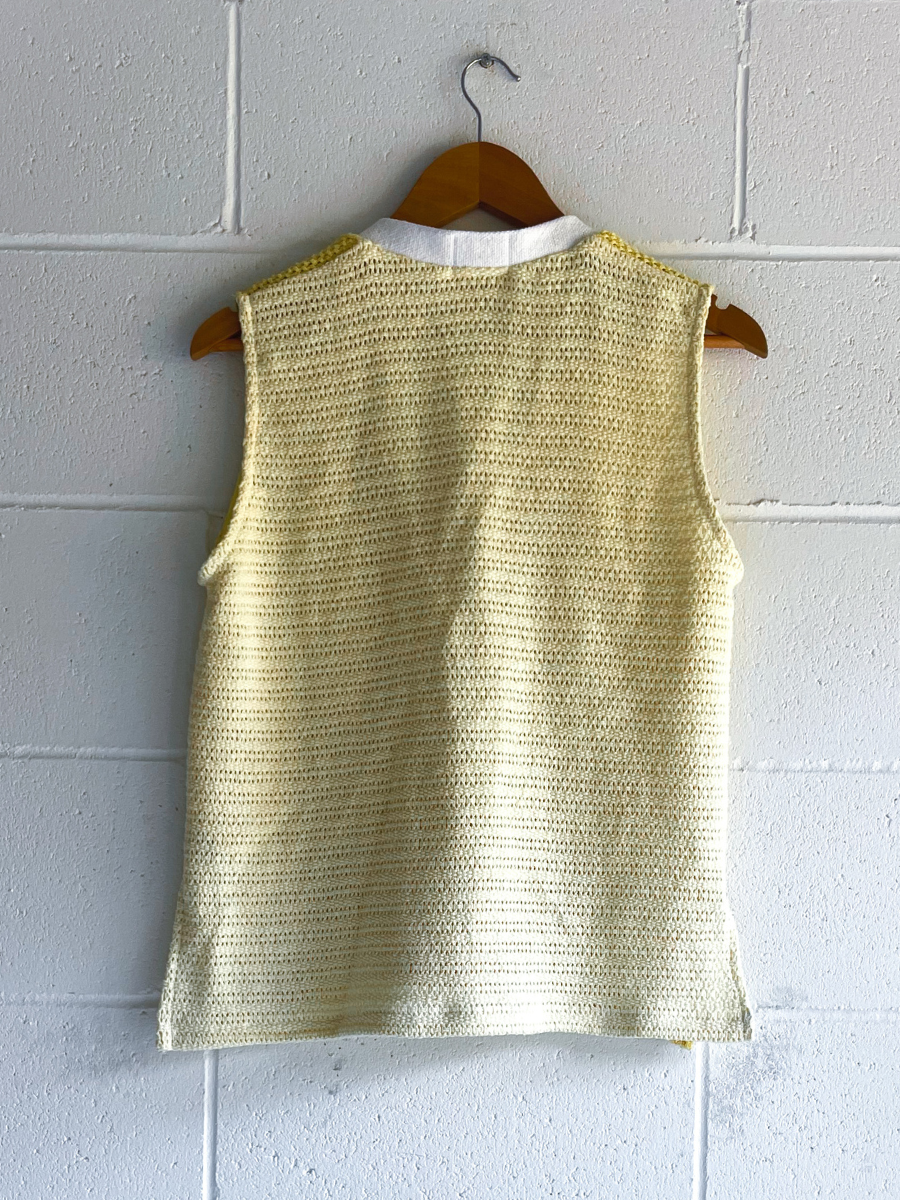 dusty upcycled yellow long vest 